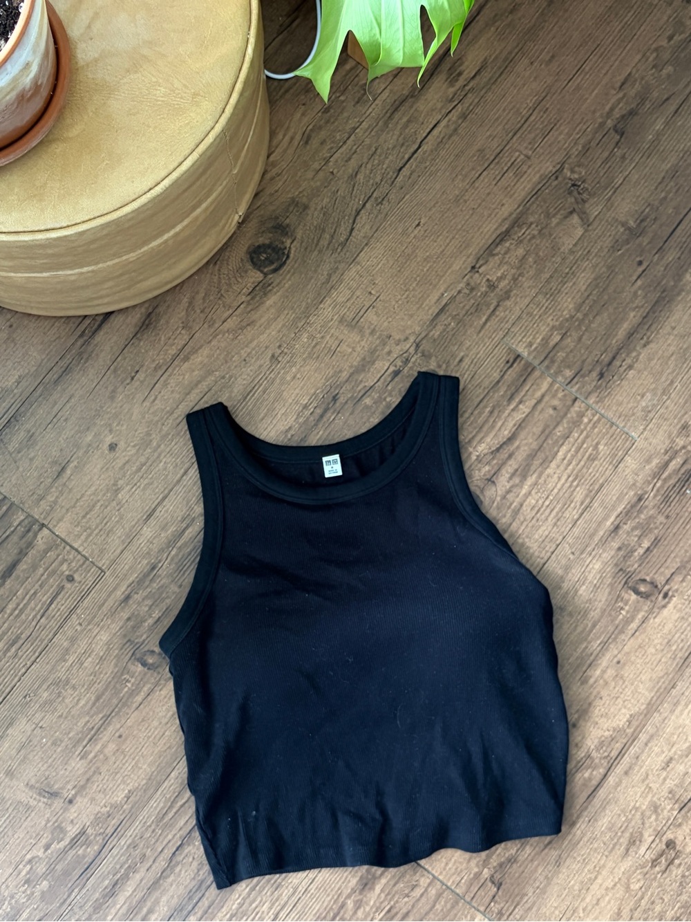 Uniqlo Black Ribbed Tank Top